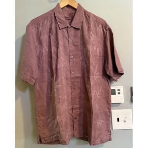 Tommy Bahama Shirt Floral Tribal Island Silk Camp Short Sleeve Mens‎ Large